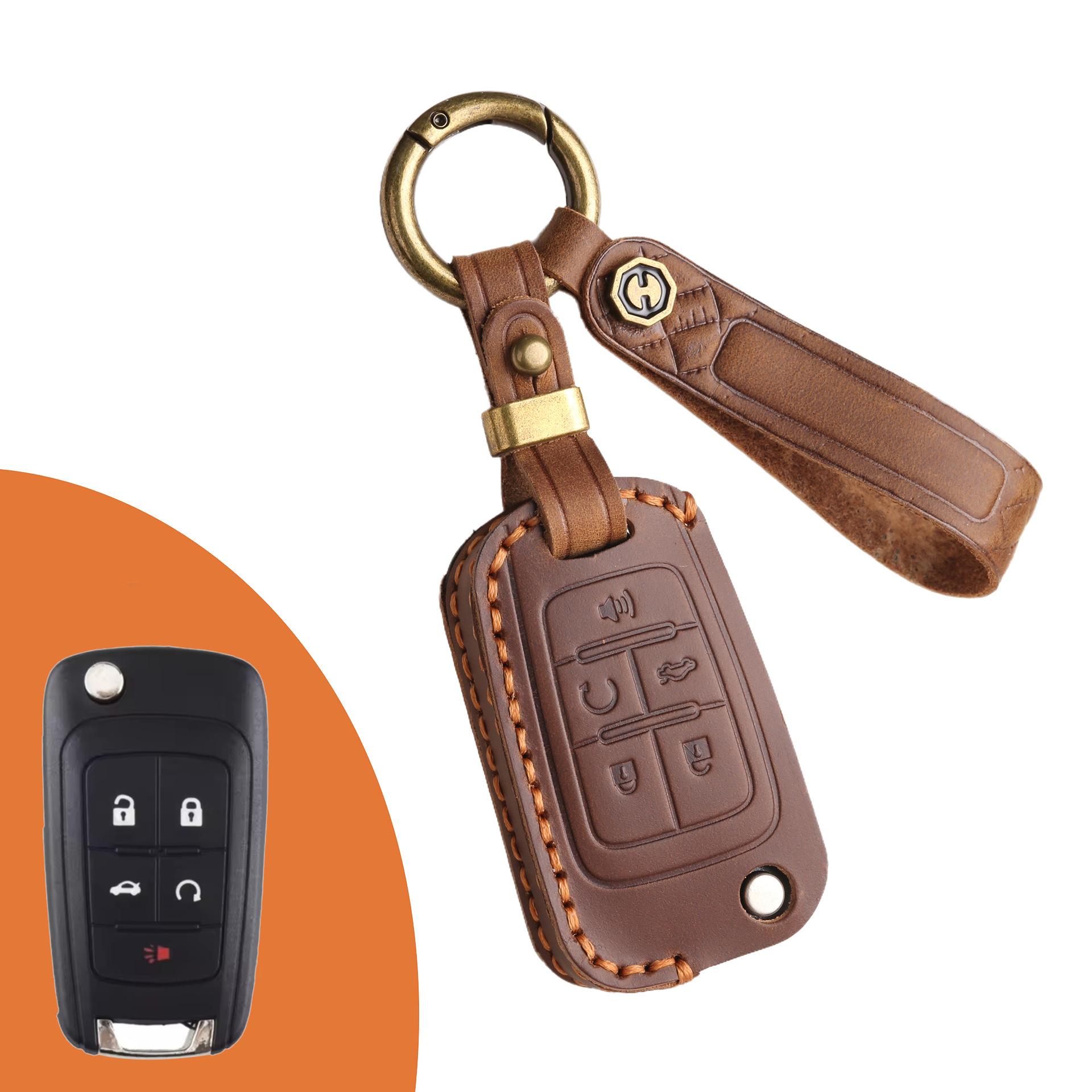 

Car key cover is suitable for Buick folding key cover, Chevrolet car key bag, handmade leather.