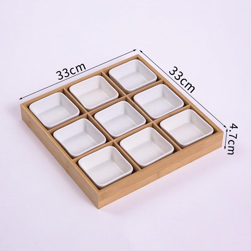 Mingchuxing Bamboo Wood Divided Serving Tray