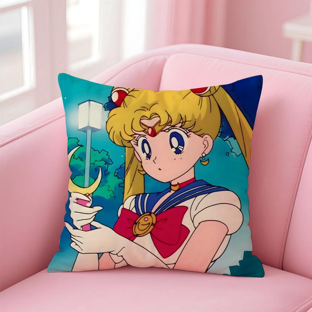 Anime S-Sailor Moons Cushion Cover Comfortable Reversible Pillow Cover Ideal For Car Sofa Bedroom & Beyond