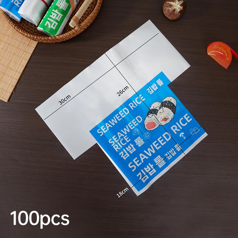 100 Stuks Cartoon Japanse Sushi Rol Verpakkingstas Draagbare Rijstbal Verpakkingstas Rijstbal Wegwerp Verpakkingstassen Nieuw