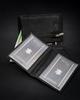 Stylish men's wallet made of genuine leather, black, RFID protection - Rovicky