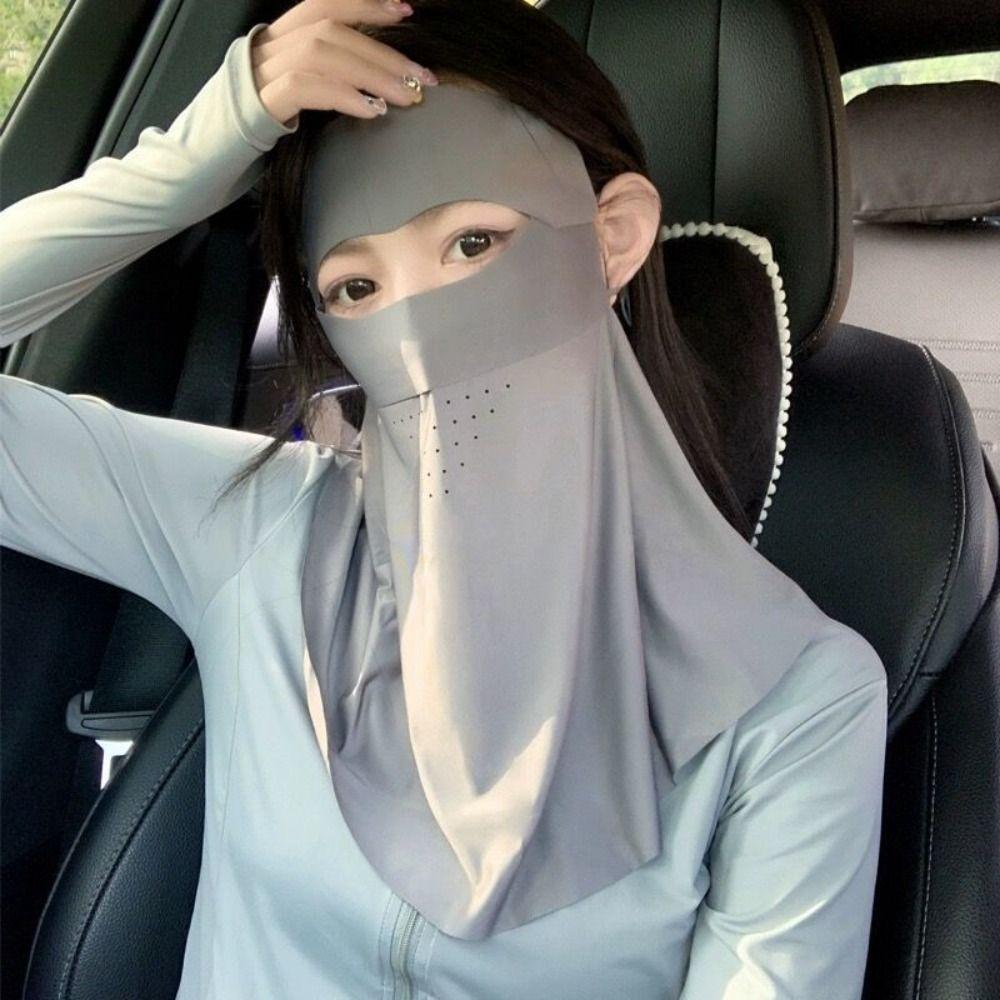Sun Protection Mask Seamless Removable Mask UV Protection Long Veil Face Mask
