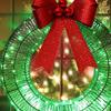 Lighted Christmas Wreath Battery Operated Pre-Lit Wreath with Large Bow And LED Lights for Indoor Outdoor Christmas Holiday Yard Garden Porch Decor