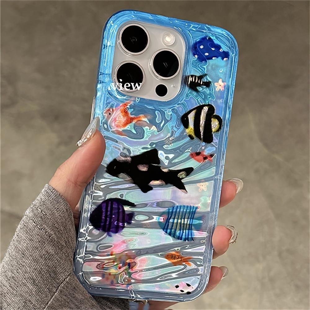 HOT Fish's Roaming Paradise Phone Case for Samsung Galaxy S26 S25 S24 S23 S22 S21 FE Ultra Plus 4G 5G Feather Texture Back Cover