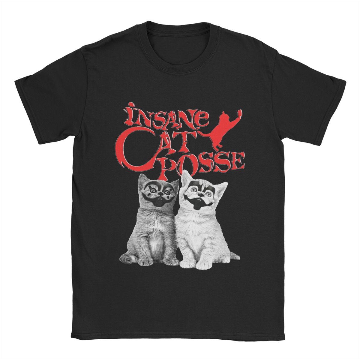 

Футболка Insane Clowns Cat Posse для мужчин 100% хлопок смешные футболки с круглым вырезом с коротким рукавом одежда 4XL 5XL 6XL S разноцветный