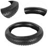 Snow Bike Tire 60Tpi Puncture Resistant Rubber Folding Replacement Bicycle Tires for Beach Rough Terrain Street Riding Black