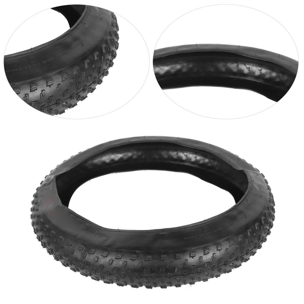 Snow Bike Tire 60Tpi Puncture Resistant Rubber Folding Replacement Bicycle Tires for Beach Rough Terrain Street Riding Black