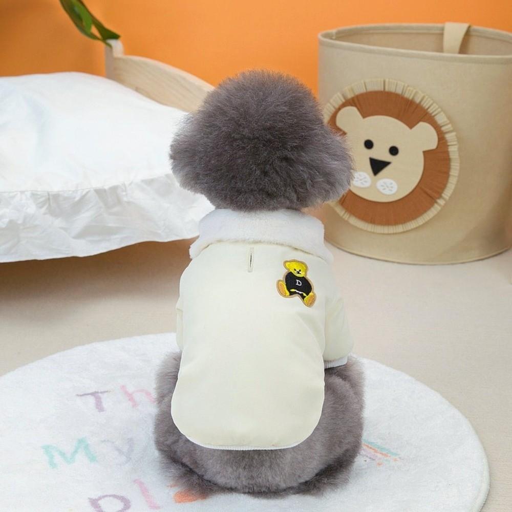 Windproof Dog Hiking Jacket Plush Dog Bodysuit Fashion Pet Clothes for Small Medium Dog