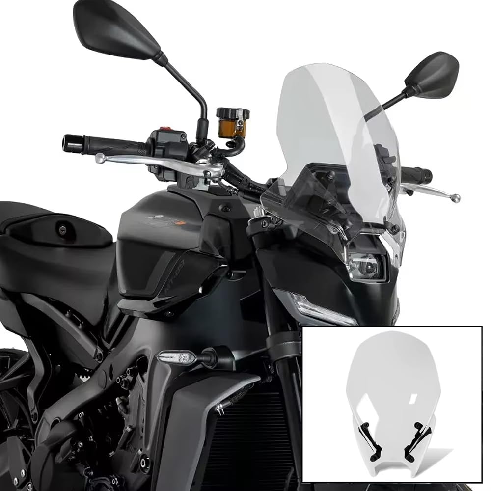 Motorcycle Windshield Visor Deflector Fairing Riser Spoiler for 2024 2025 and MT09 SP 2024 2025 MT-09 (Clear) [Used]