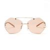 Brýle Ss0819 Nepravidelné Bezobroučkové Kovové Dvojitý Nosník Barevné Sluneční brýle Ženy, Sluneční brýle Muži