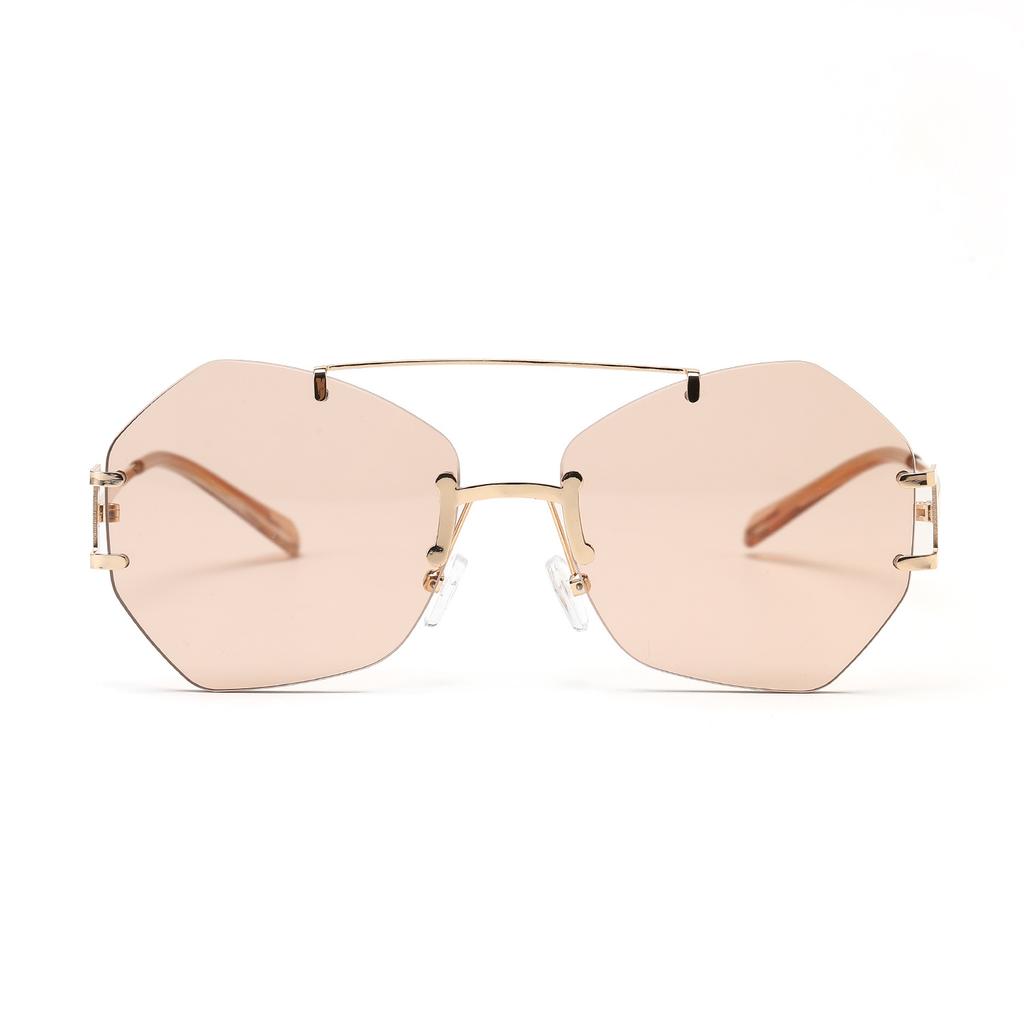 Brýle Ss0819 Nepravidelné Bezobroučkové Kovové Dvojitý Nosník Barevné Sluneční brýle Ženy, Sluneční brýle Muži