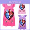 Encantador Vestido Novo Infantil de Manga Voadora Descendentes 4 Halloween Camisola de Menina com Tecido de Seda de Leite Ideal para Usar no Verão
