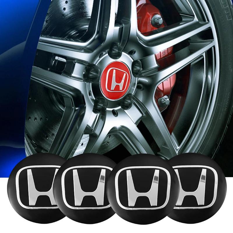 4Pcs Car Emblem Wheel Hub Center Cap Sticker Rim Badge Cover For Honda HRV Civic FIT CRV Accord Jazz CRZ City CRX Odyssey Vezel