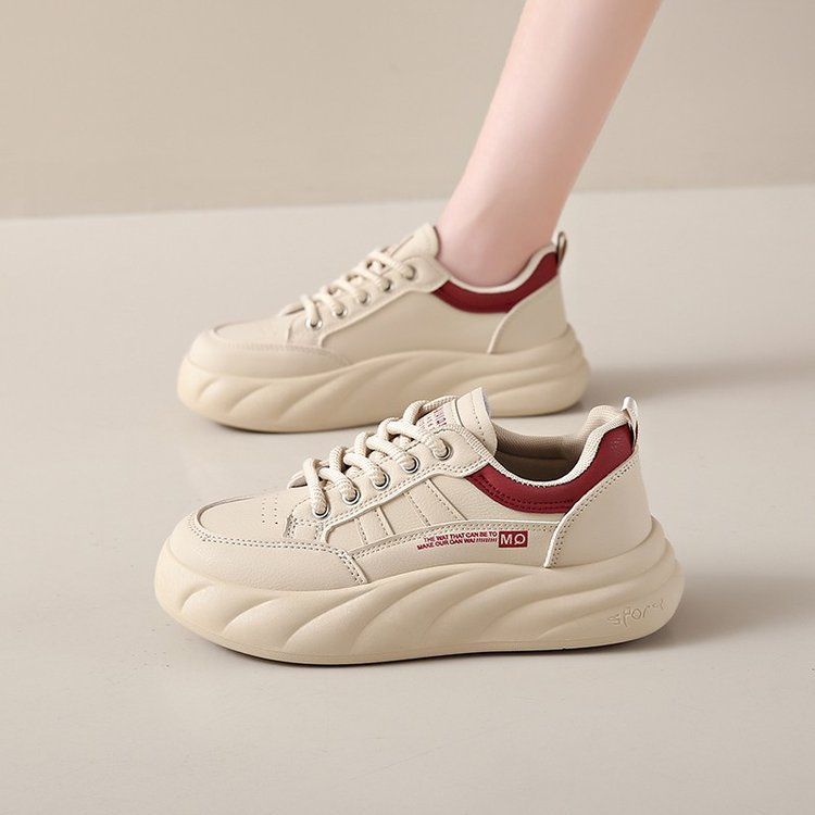 

Кроссовки женские 2025 новые осенние мягкая подошва ощущение наступания на дерьмо повседневные маленькие белые туфли универсальная мода инс трендовая обувь ниша 35 красный