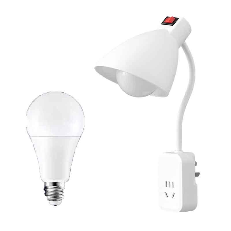 EnergieSparendes Nachttischlicht mit Schalter und Steckdose - Augenschutz Steckerlampe