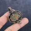 Unakite Handmade Copper Wire Wrap Jewelry Pendant 2.05" m1Z00