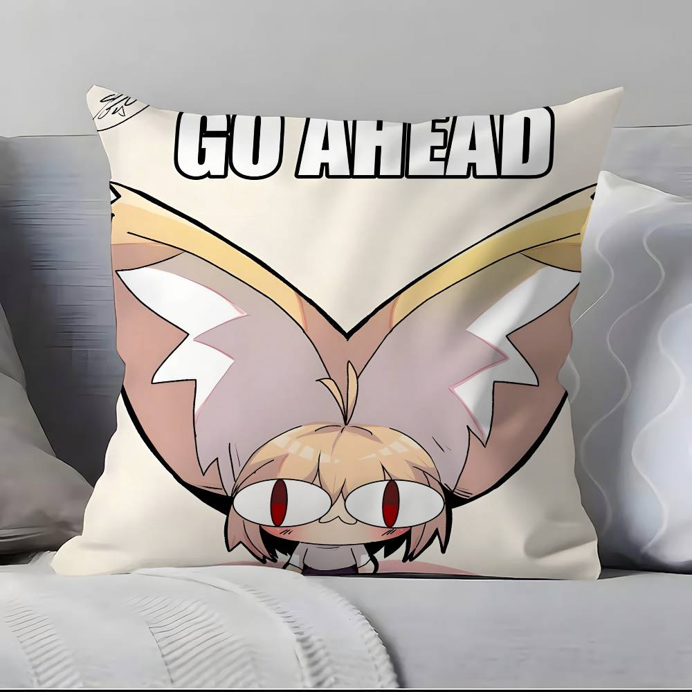 Neco Arc F-F-Lustig M-Meme K-Kawaii Kissenbezug Kissenbezug Weich Hautfreundlich & Bequem Mit einem Verdeckten Reißverschluss