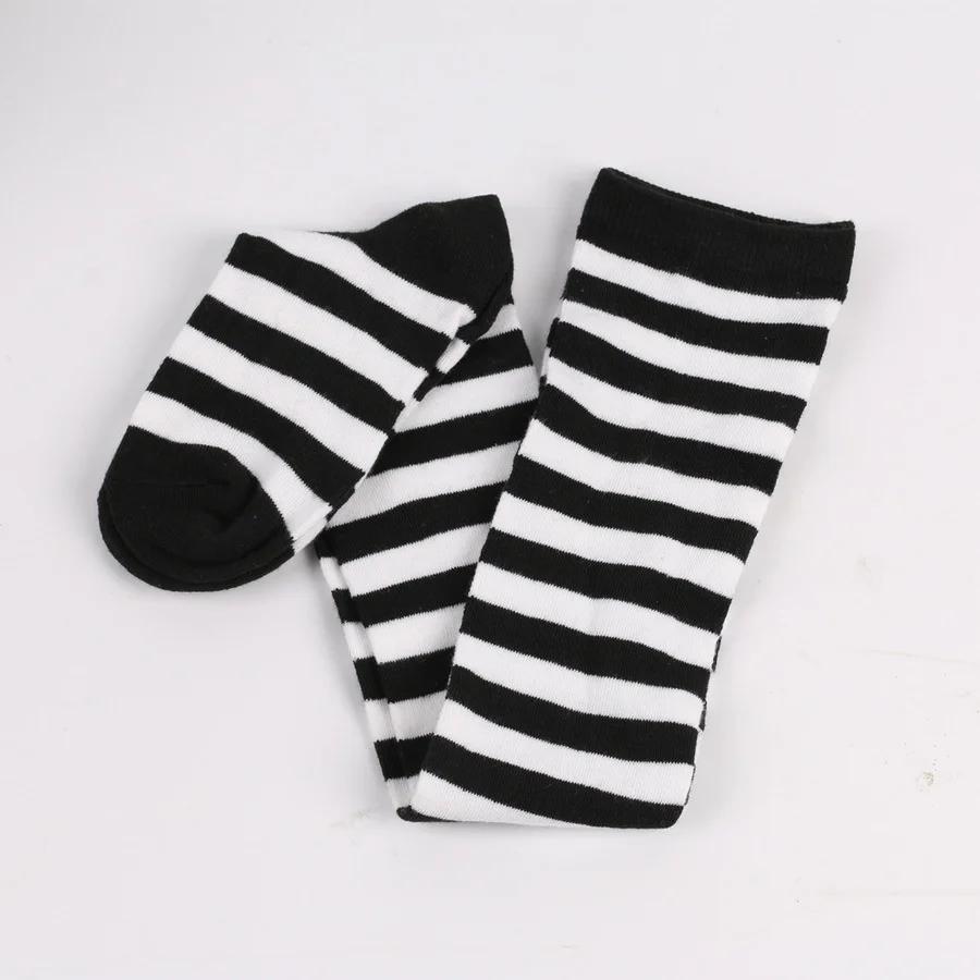 Womens Striped Thigh High Stockings Ladies Girls Black White pink Long Over Above Knee Socks femboy Cosplay Lolita Harajuku Y2k