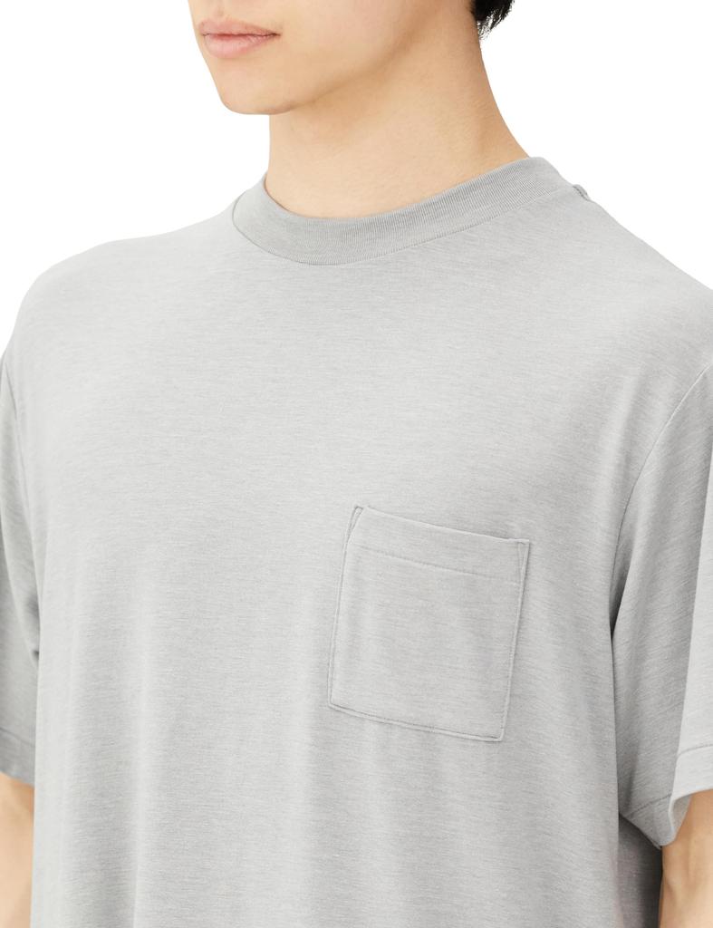 [NEUTRALWORKS.] FD KURZARM POCKET CREW, Melange-Grau, Größe M