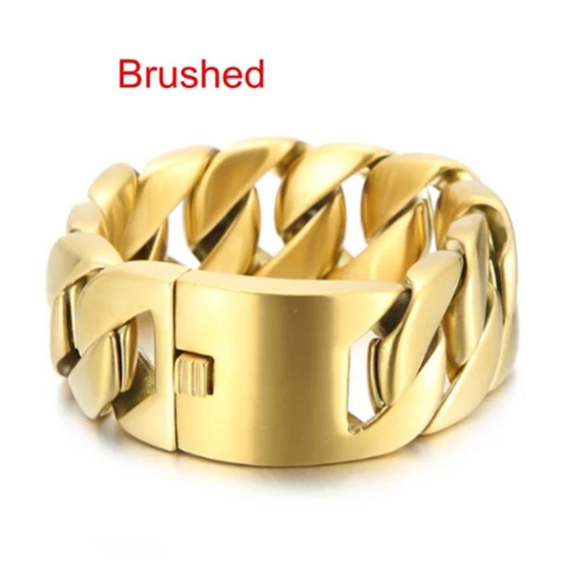 31mm Gold Color Bracelet Bangle Men's Heavy Chunky Link Chain Bracelet Fashion Jewelry Gifts