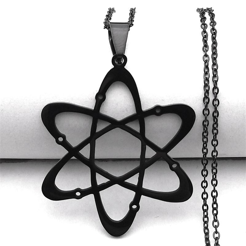 Kohlenstoffatom Physik Chemie Anhänger Halskette für Damen Herren Edelstahl Wissenschaft Chemische Kette Schmuck collares N612S02
