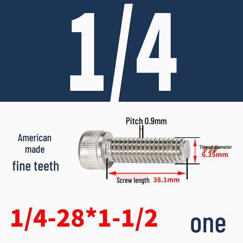 304 Stainless Steel Fine Thread Socket Head Cap Screw 10#-32, 1/4-20, 5/16-24