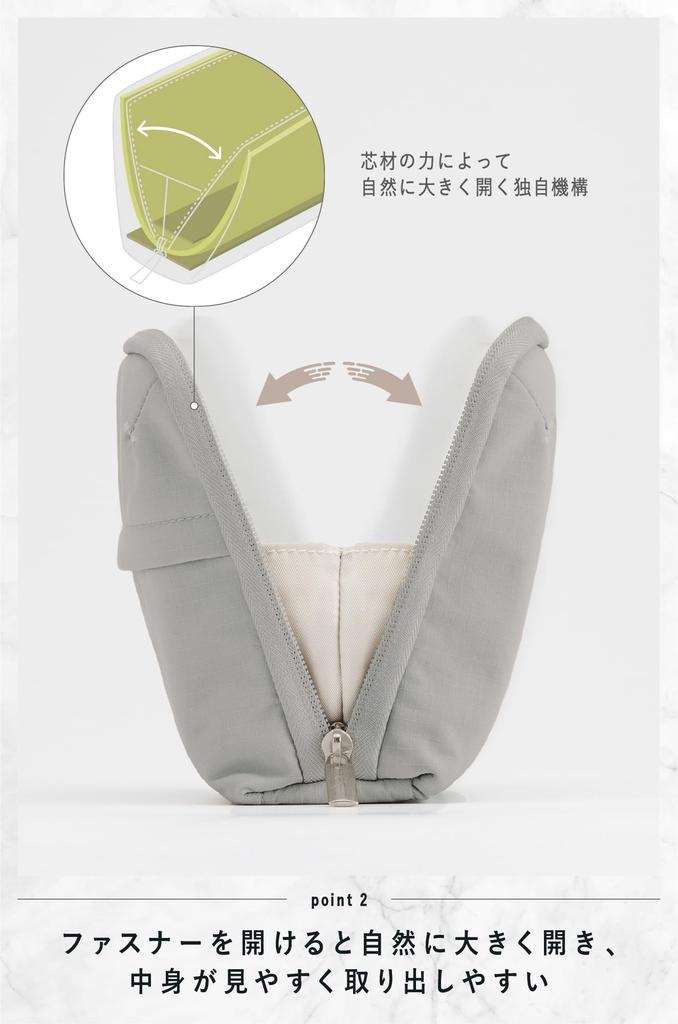 KOKUYO BIZRACK Travel Pouch, Medium, Gray, AMBG-BR210M