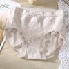 Plus Size High Waist Women's Underwear Seamless Graphene Gusset Breathable Lace Triangle Panties Comfortable Fit