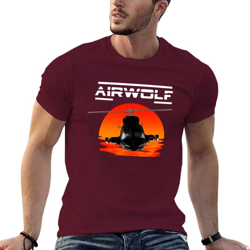 Airwolf Tv Series Supercopter Tshirt Sports Fans Funnys Oversized Graphic Tee Oversizeds Black Tshirts For Unisex