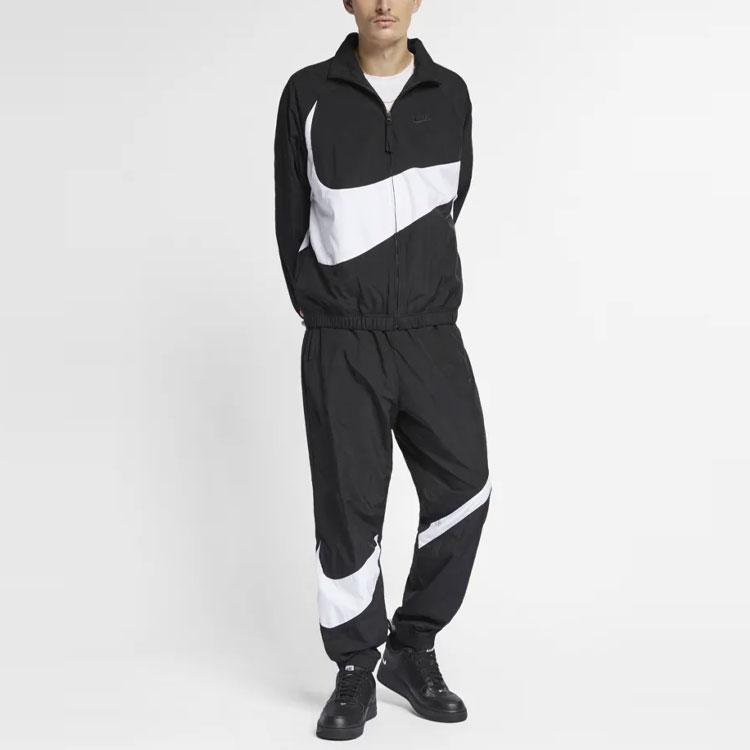 Nike Big Swoosh Woven Statement Jacket (Asia Sizing) Black Men Streetwear AR3133-010