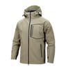 Men's Hooded Quick-Dry Outdoor Softshell Jacket - Three-Proof, Loose Fit, Plus Size, Multi-Pocket, Versatile Sports/Fitness Style