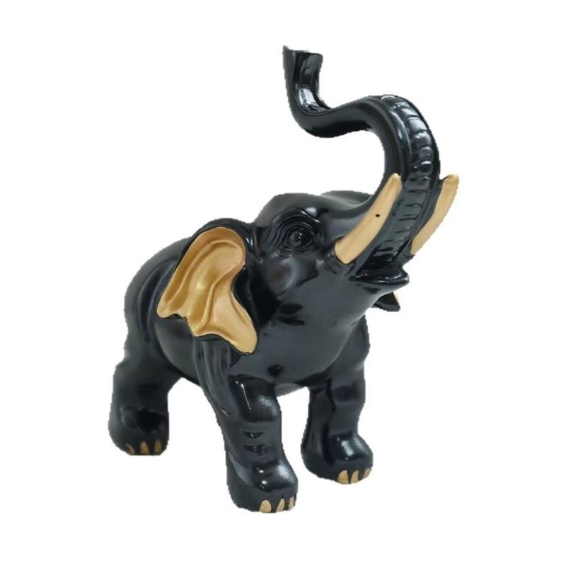 

Traditional Elephant Statue for Good luck Wealth Home Decoration Gift for Family Friend чорний