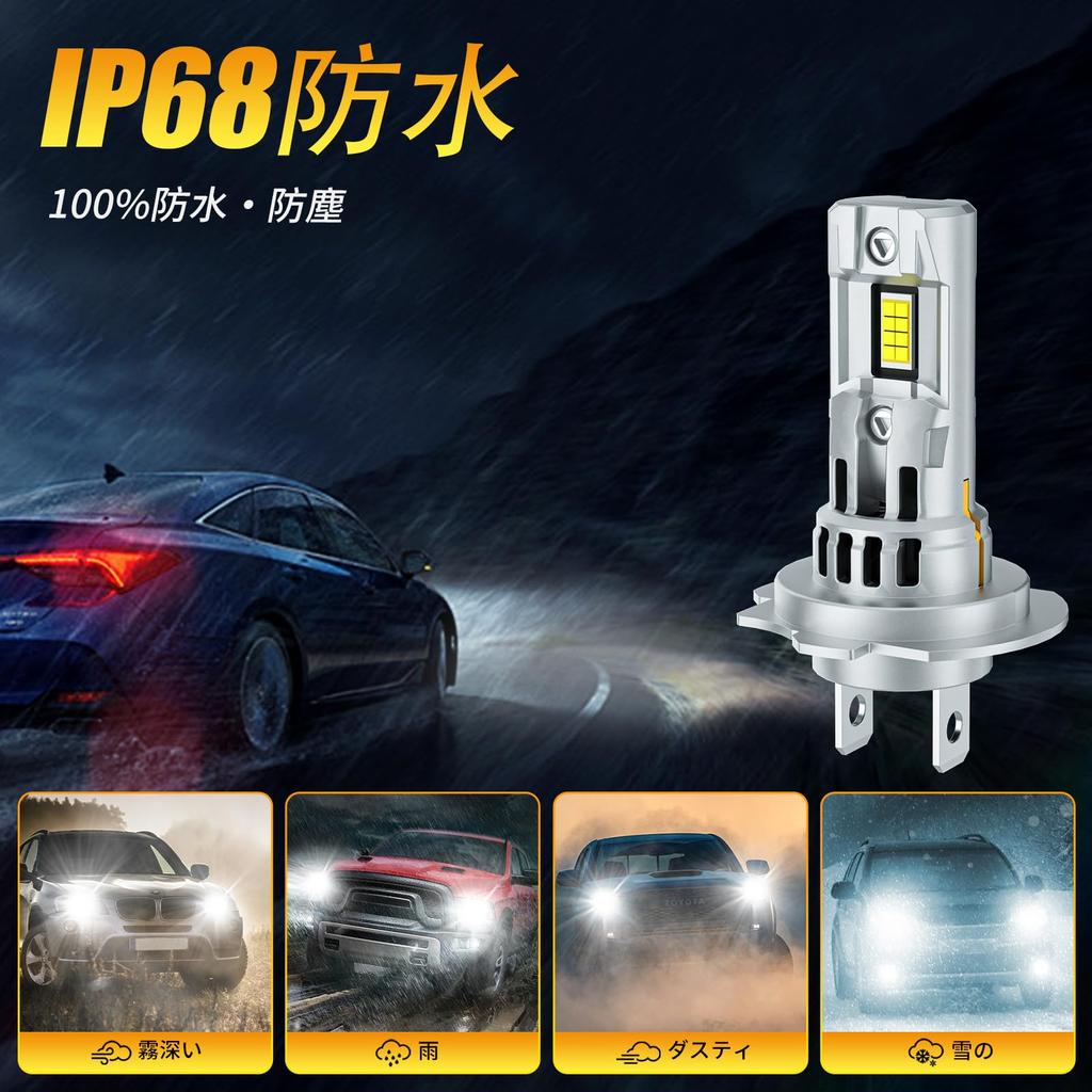 AILEO H7 LED Scheinwerferlampen 6500K Kaltweiß, Hohe Helligkeit, Eingebauter CAN-Bus, IP68, 2er-Pack