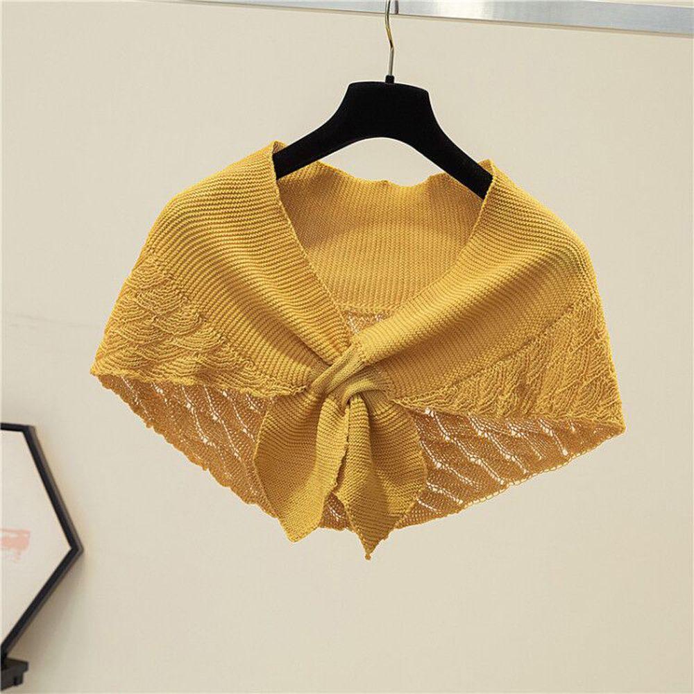 Vintage Solid Color Thicken Cross Women Knitted Scarf Neck Wrap Fake Collars Korean Style Shawl