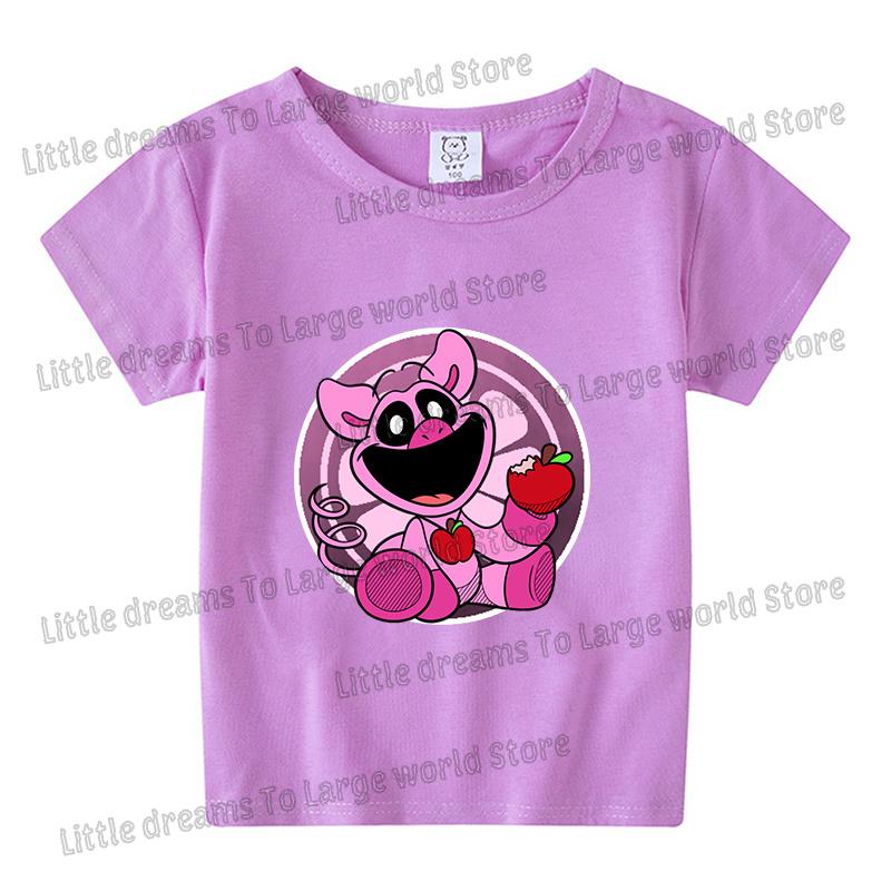 Smilings Critters Children T-shirt Short-sleeve Shirt Colorful Tee Tops Cotton Kid Cute Cartoon Figure Printed T-shirts Boy Gift
