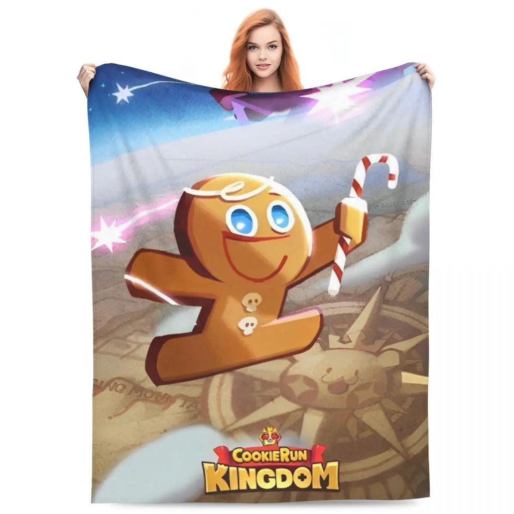 Cookie Run Kingdom Fleece Throw Blankets Action Gacha Game Blanket for Bed Couch Super Warm Bedding Throws