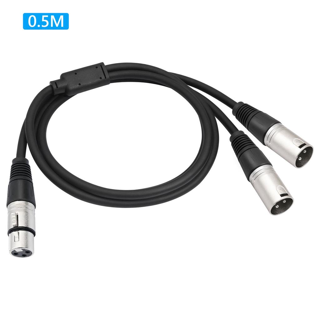 Speaker Splitter Patch Y Cord 1 XLR Female To 2 XLR Male Stereo Audios Adapter Patching Cable for Mixer Microphone Amplifier