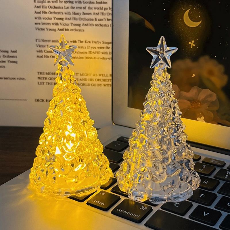Christmas Tree Night Light Glow In The Dark Crystal Christmas Tree Lamp Christmas Desktop Ornaments Xmas Navidad Decoration