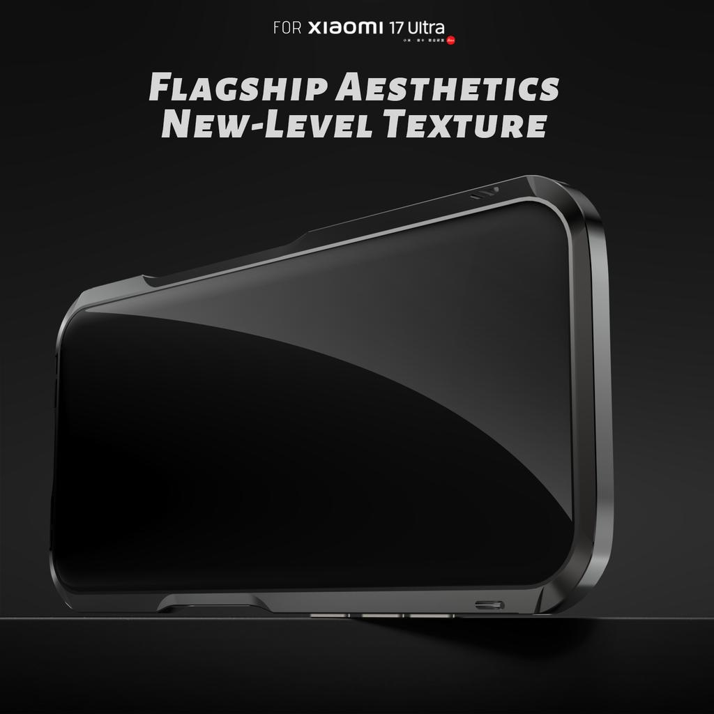 LUPHIE Hülle für Xiaomi 17 Ultra 5G Metall Stoßstangen Rahmen Stoßfeste Handyhülle