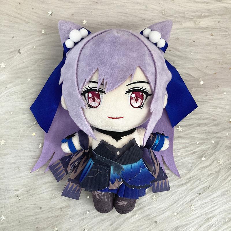 Game Genshin Impact Keqing Plush Toy 20cm Stuffed Doll Cartoon Plushie Figure Soft Bed Decorative Pillow Cosplay Kids Fans Gift