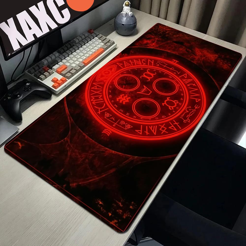 HYBXAXC SSilent HHill Red Seal Mouse Pad Occult Horror Circle Gaming Creepy Gamer Gift Desk Pad Gaming Keyboard Mats Gamer