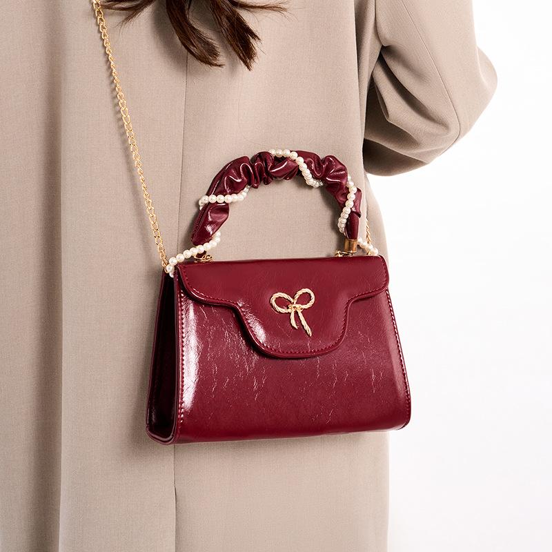 Popular Red Wedding Bag, Female Bride, Large Capacity, Fashionable Niche, Foreign Style, One-Shoulder Portable Diagonal Bag