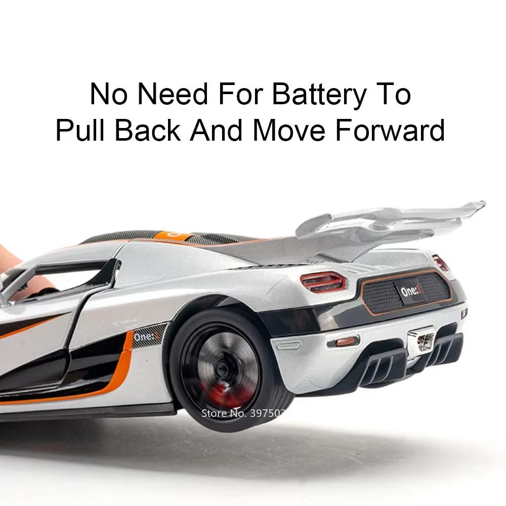 1:24 ONE-1 Miniature Toys Cars Alloy Diecast Models Pull Back Vehicles 4 Doors Opened Sports Car Toddler Toys For Kids Gifts