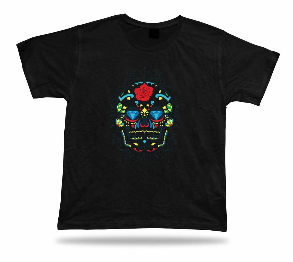 Colorful Smiling Skeleton Skull Design Tshirt Tee Apparel Birthday Gift Present