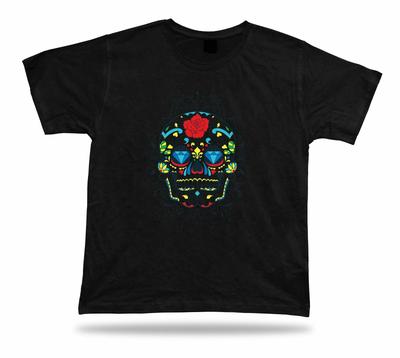 Colorful Smiling Skeleton Skull Design Tshirt Tee Apparel Birthday Gift Present