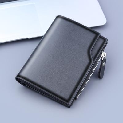 Men's Short Wallet  with Multiple Card Slots 13 Card Slots Zipper Coin Purse