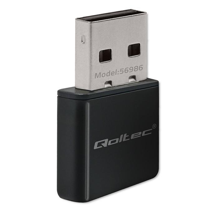 Qoltec Karta sieciowa zewnętrzna | Ultra szybki mini adapter NANO Wi-fi | Standard N | USB 2.0 | 300Mb/s | 2.4GHz