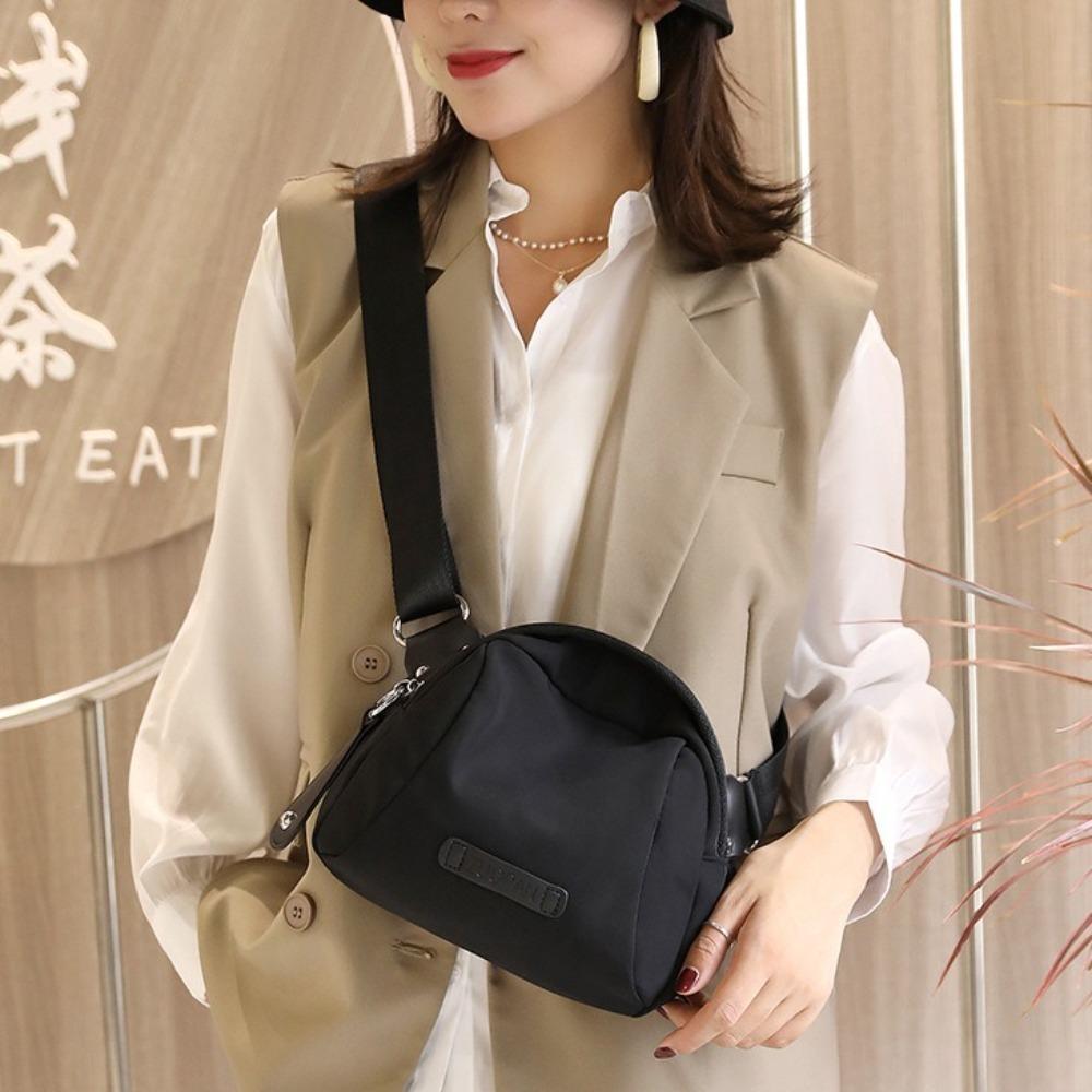 Waterproof Nylon Shoulder Bag Large Capacity Fancy Pack All Match Shell Crossbody Bag  Student