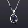 Classic Blue Sandstone Vintage Necklace S Silver Oval Pendant Necklace for Women Fine  Gifts Wholesale