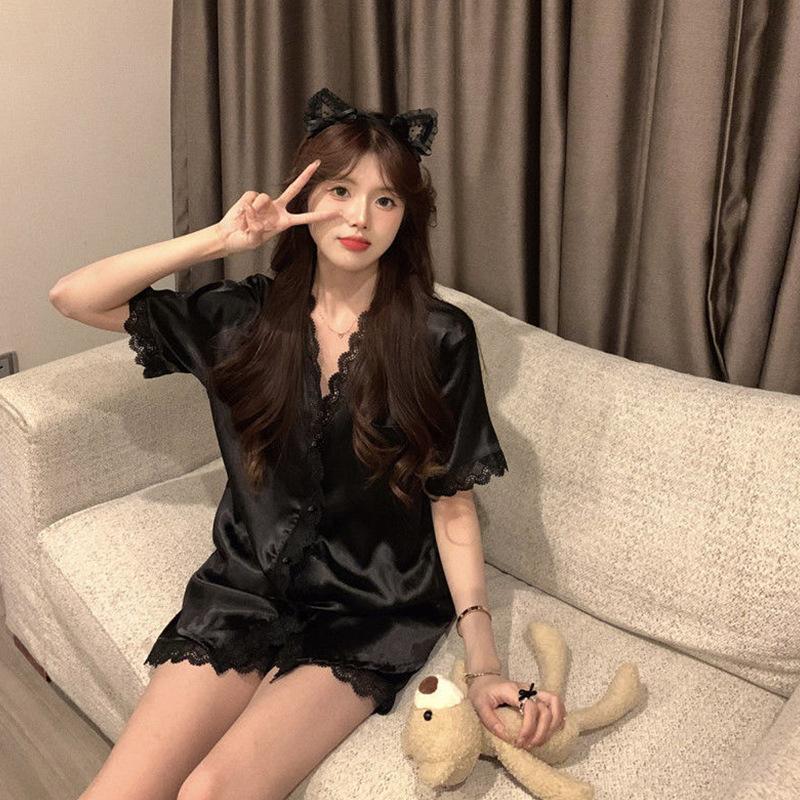 Foreign Style High-Value Style Cute Outside Pajamas Female Princess Style Short-Sleeved Simple Home Suit
